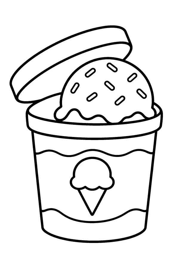 Tipped Ice Cream Tub