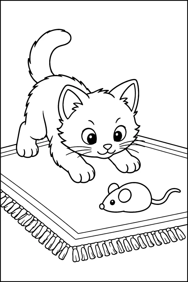 Kitten And Mouse