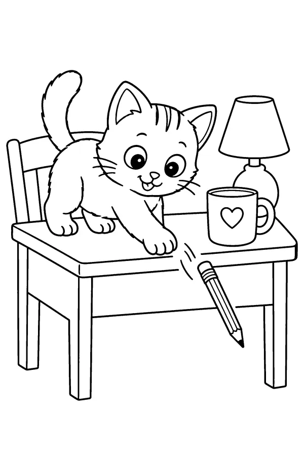 Kitten Desk Mischief