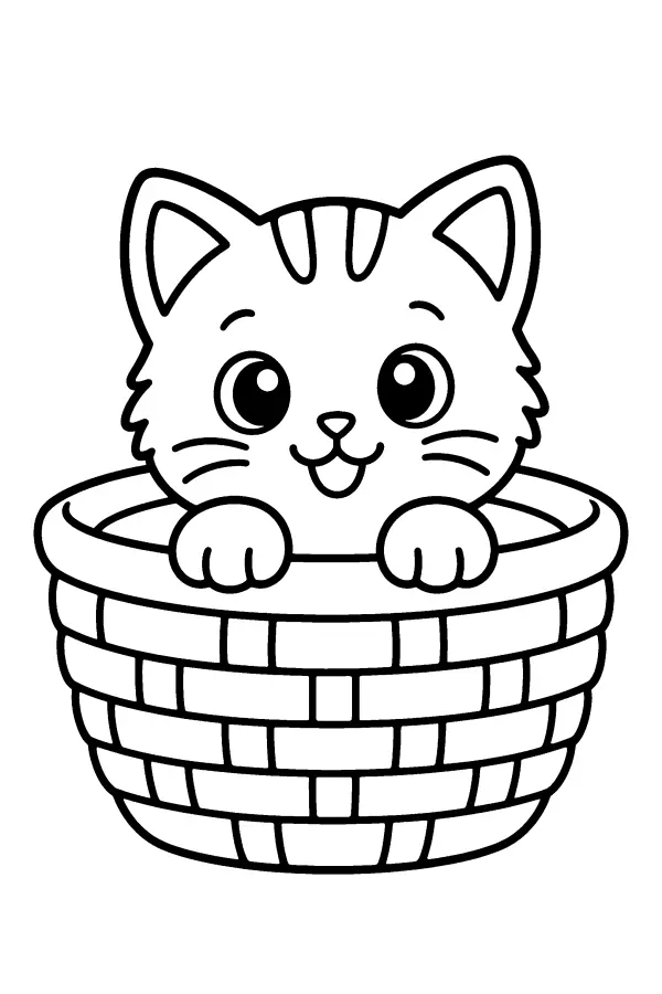 Kitten In Basket
