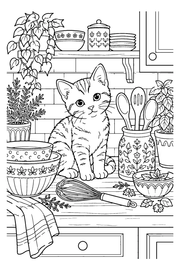 Kitten On Counter