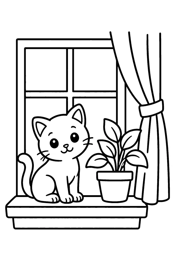 Kitten On Windowsill