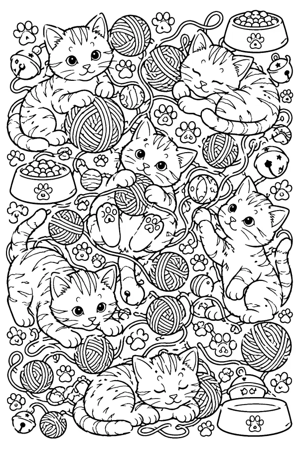 Kittens And Yarn