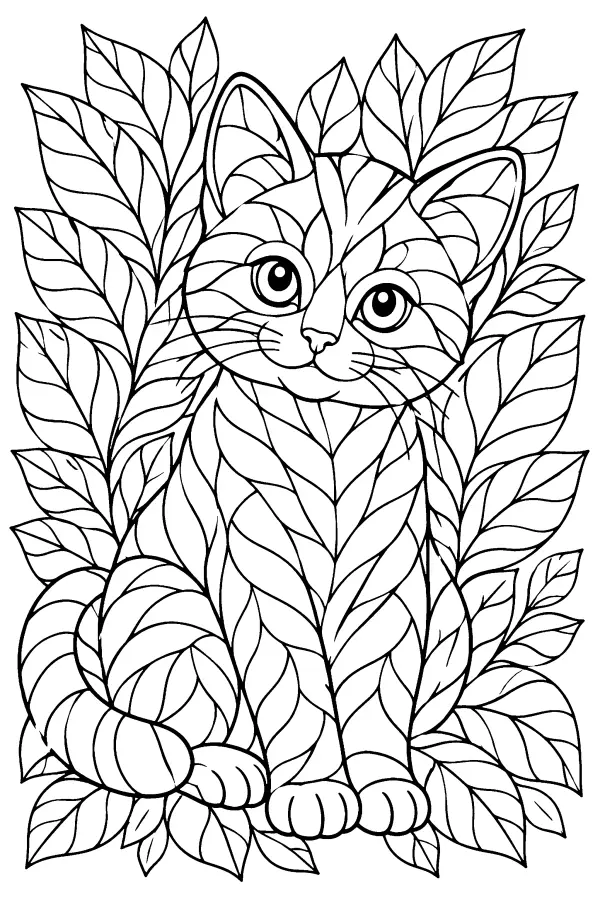Leafy Stained Kitten