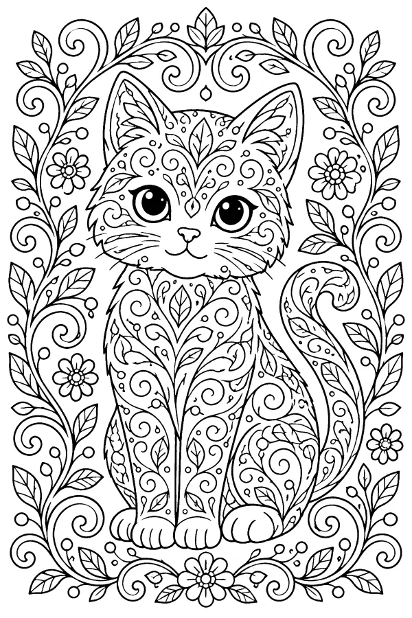 Ornate Kitten Frame