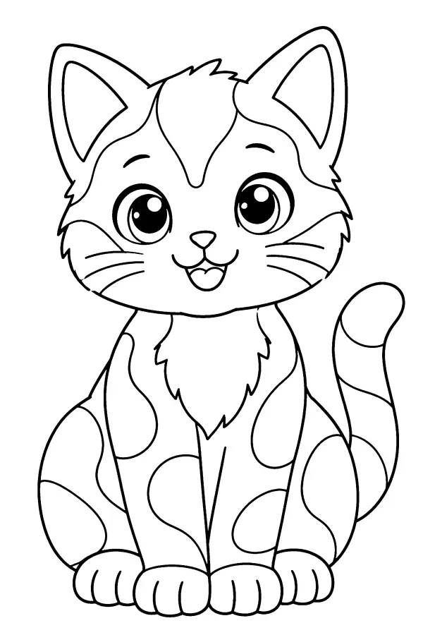 Patterned Sitting Kitten