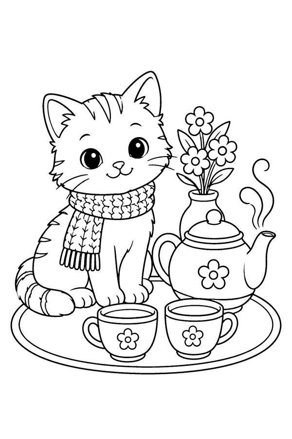 Scarfed Kitten Tea