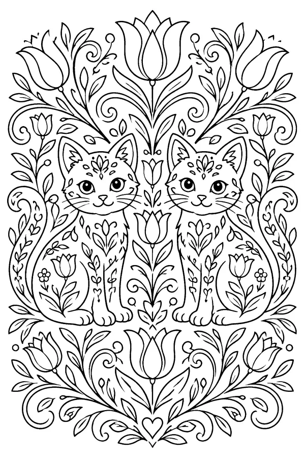 Symmetrical Kitten Blooms