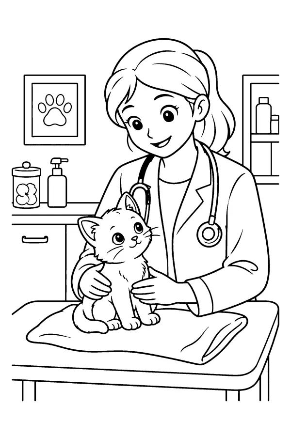 Vet With Kitten