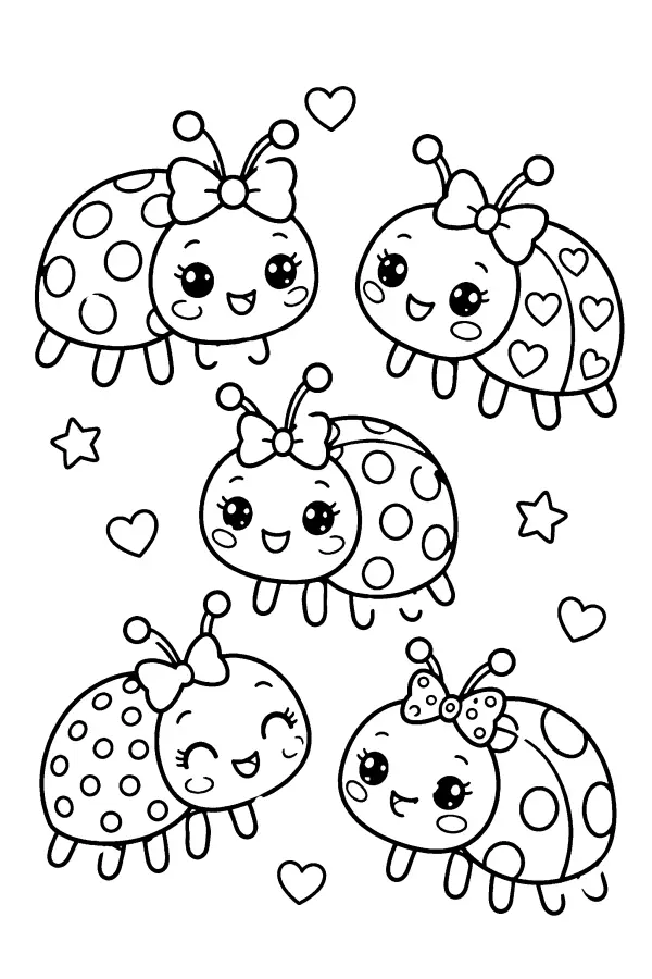Bow Ladybug Friends