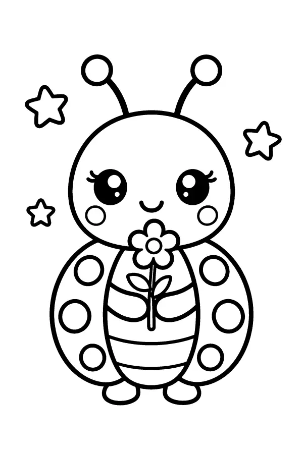 Flower Holding Ladybug