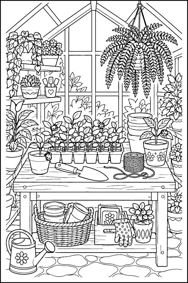 Greenhouse Bench Garden