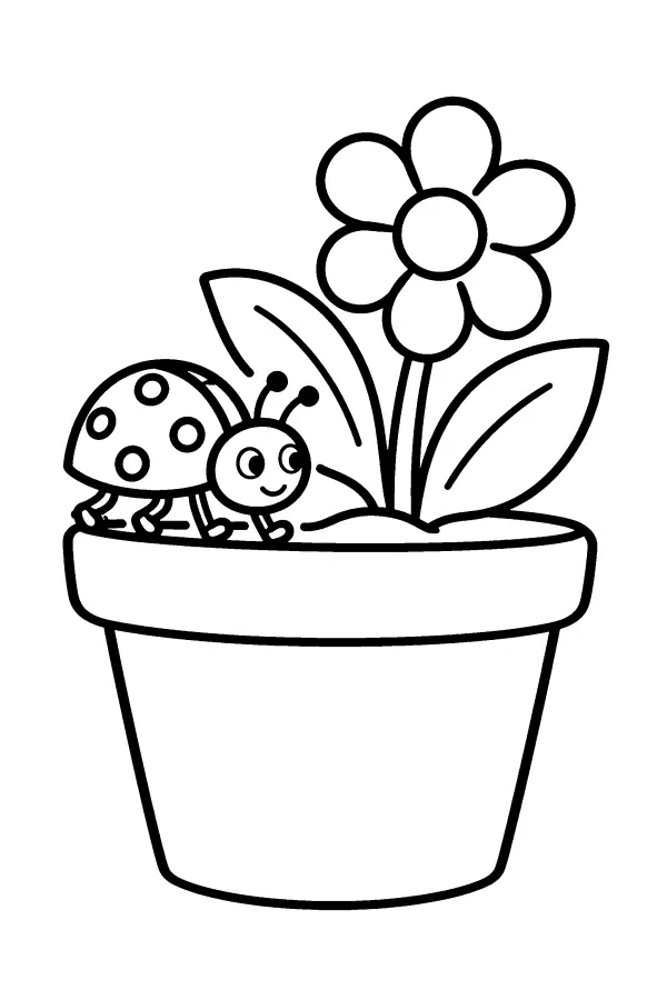 Ladybug Flower Pot