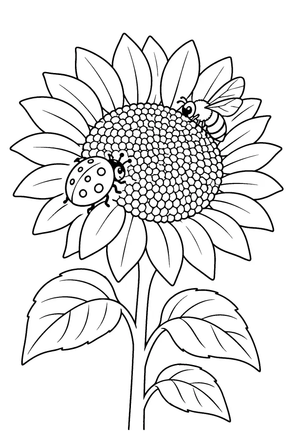 Ladybug Sunflower