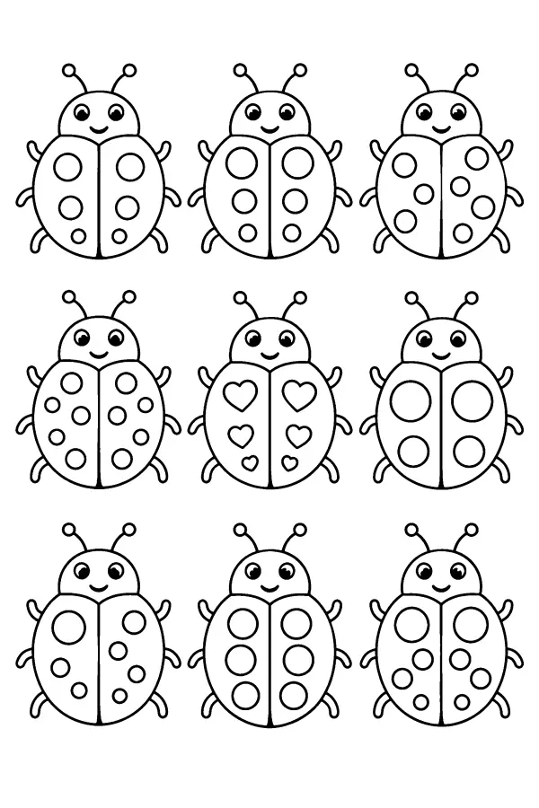 Nine Ladybugs