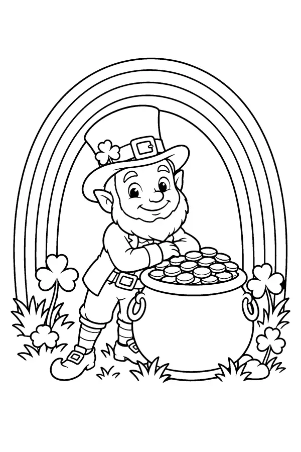 Leprechaun And Rainbow Pot