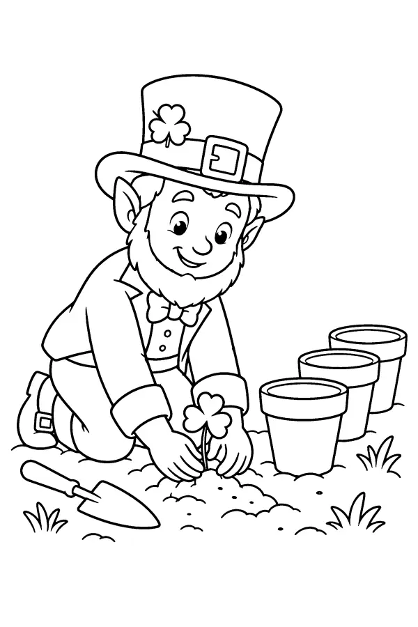 Leprechaun Planting Clover