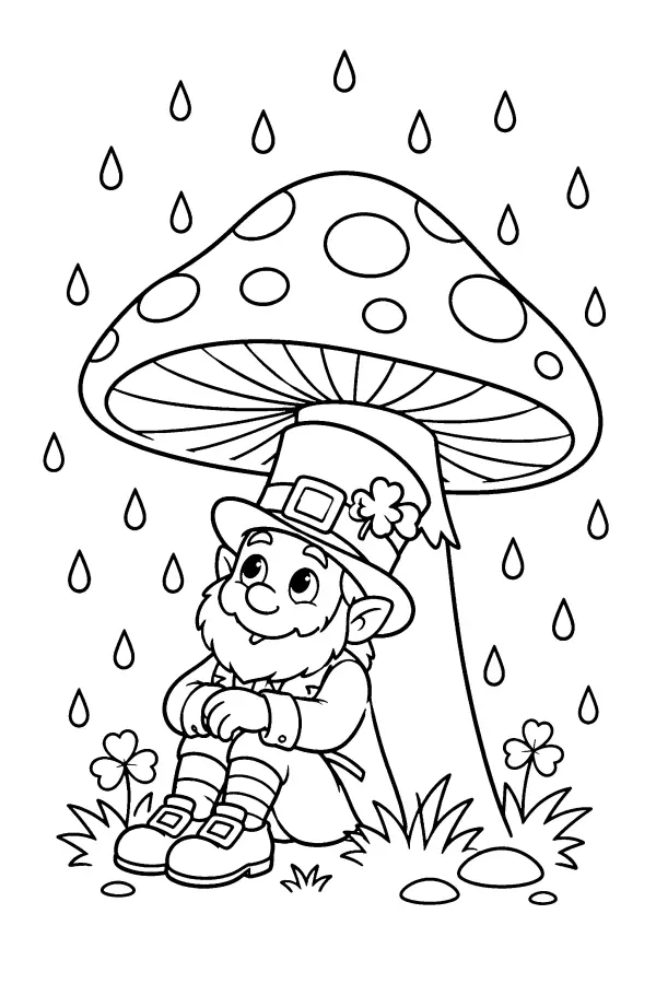 Leprechaun Under Mushroom