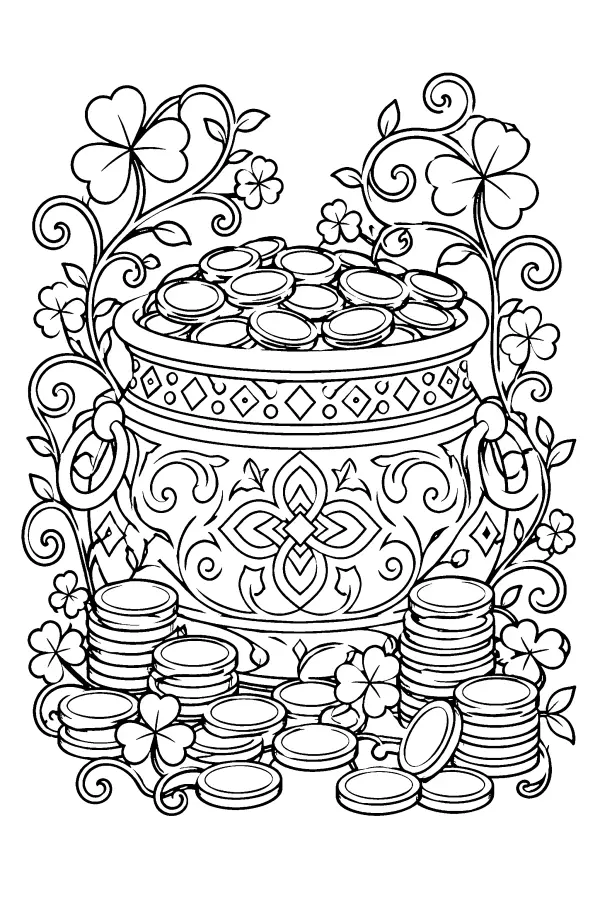 Patterned Gold Pot
