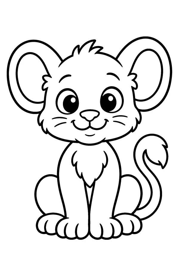 Big Eared Lion Cub