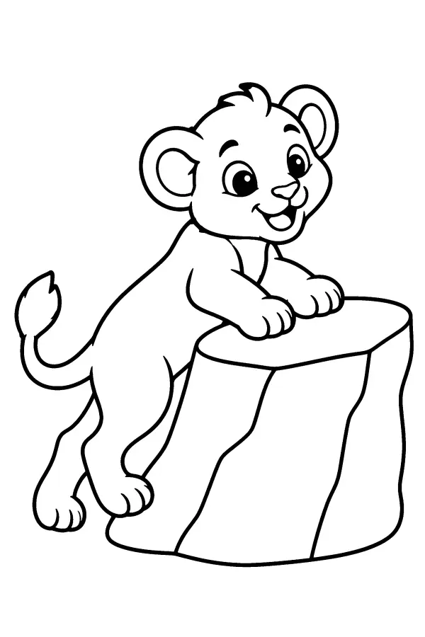 Climbing Lion Cub