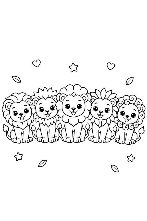 Five Lion Cubs