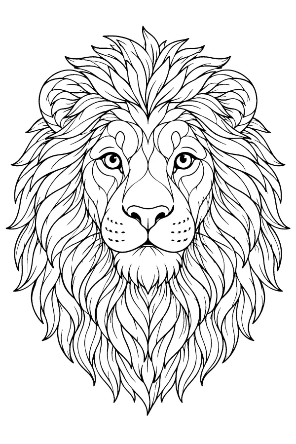 Layered Lion Portrait