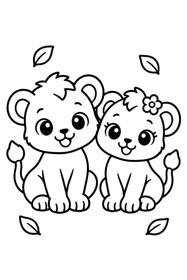 Leafy Lion Cubs
