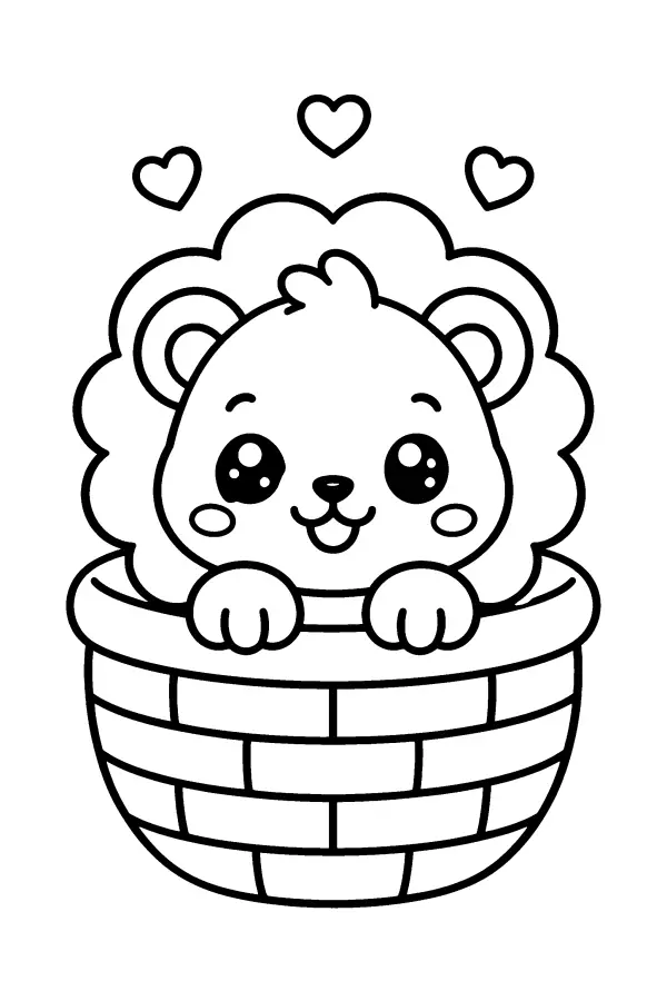 Lion Basket Peek