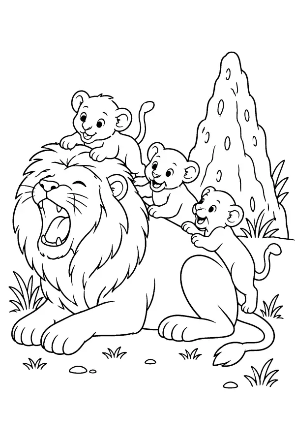 Lion Cubs On Back