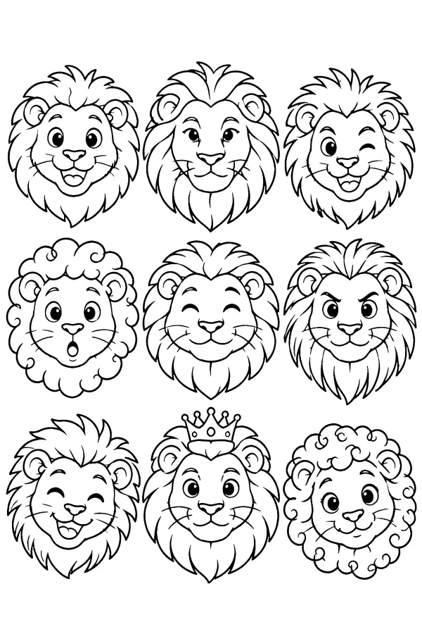 Lion Face Grid