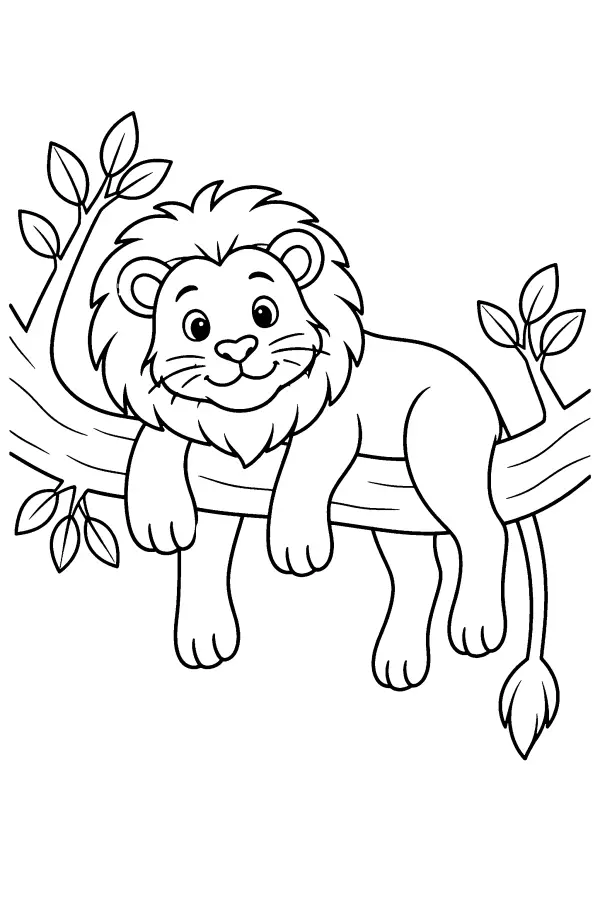 Lion On Branch
