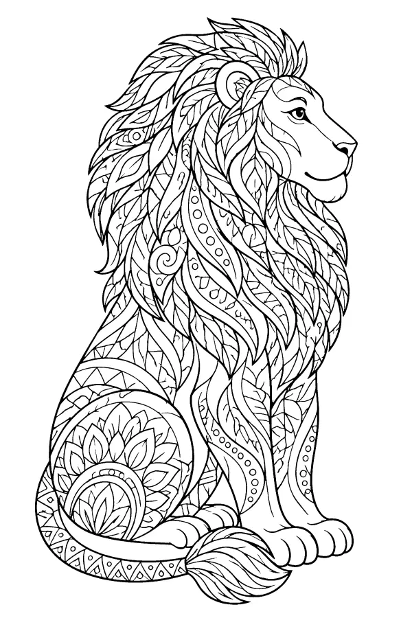 Patterned Lion Profile