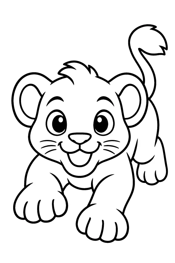 Pouncing Lion Cub