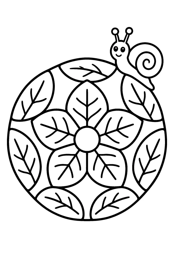 Coloriage d’un mandala en forme d’escargot