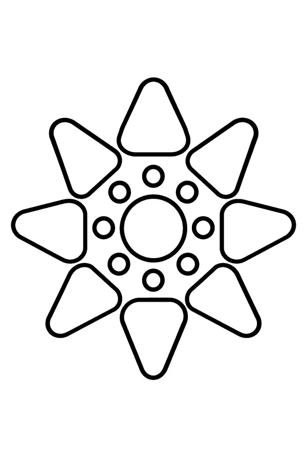 Dessin à colorier d’un mandala de triangles