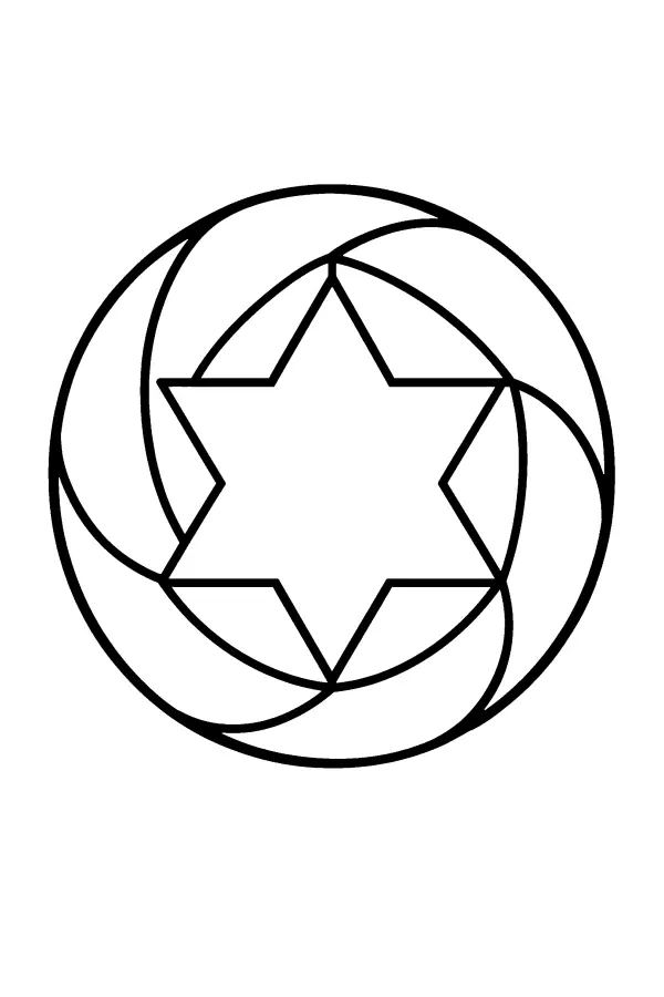 Dessin à colorier d’un mandala en forme d’étoile