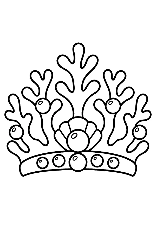 Dessin à colorier d’une couronne de sirène