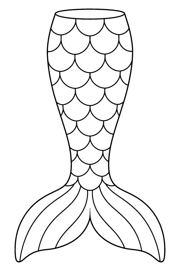 Coloriage d’une queue de sirène à motifs