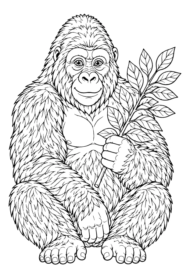 Gorilla With Branch