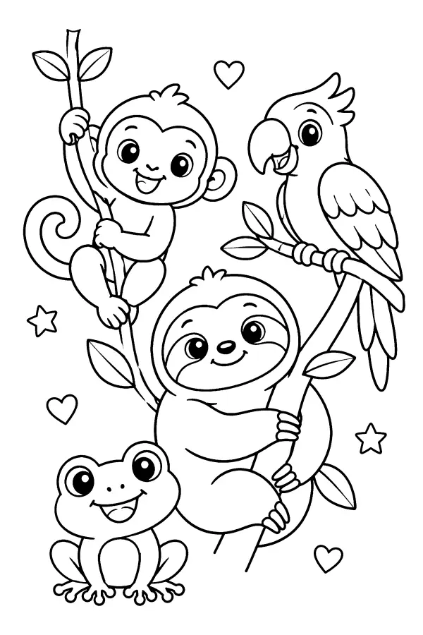 Monkey and Jungle Friends