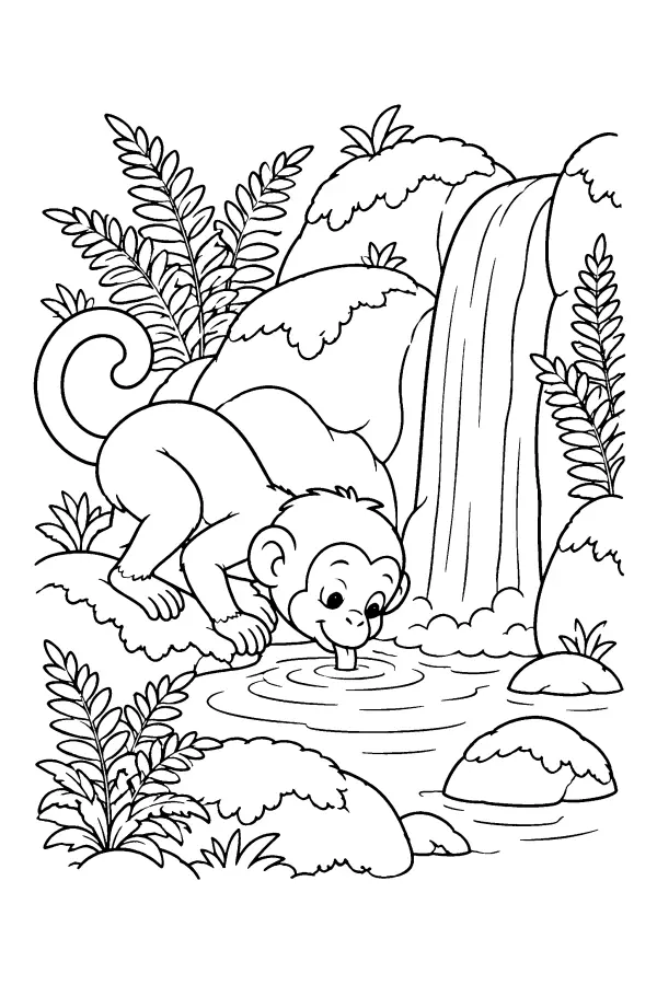 Monkey At The Falls