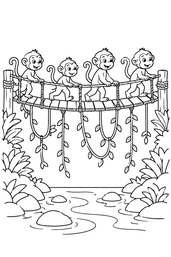 Monkey Bridge Crossing