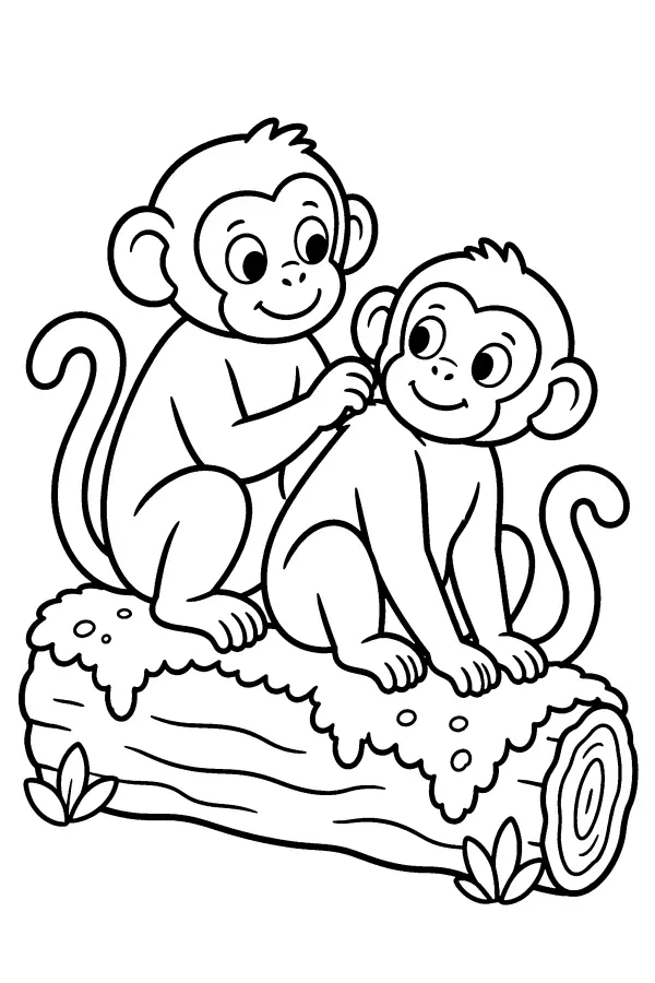 Monkey Grooming Pair