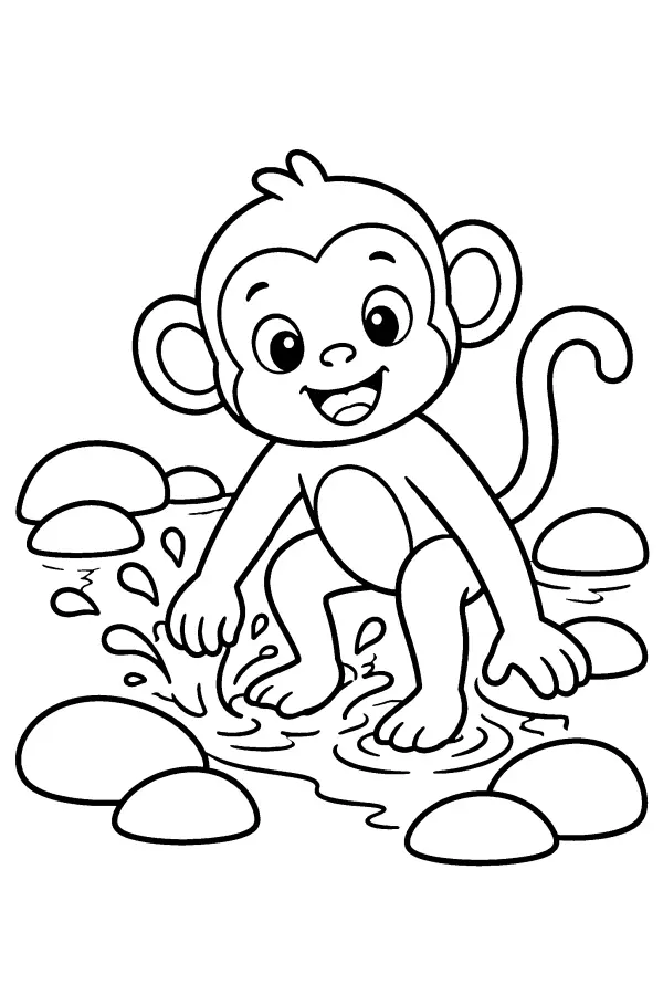 Monkey In The Stream