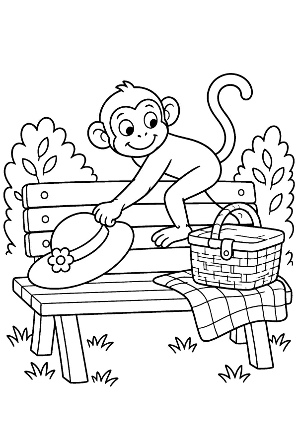 Monkey On Bench