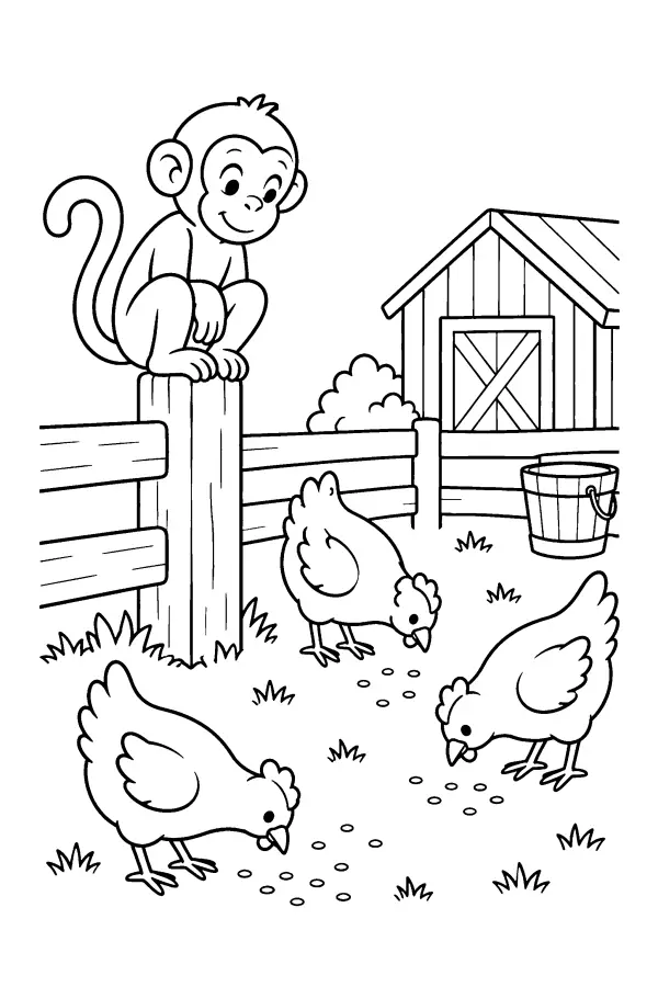 Monkey On Fence Post