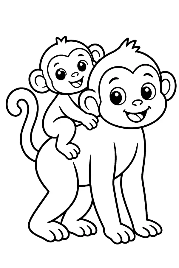 Mother and Baby Monkeys
