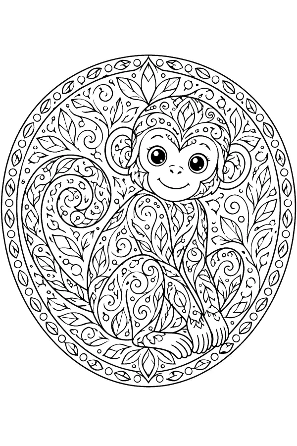 Ornate Monkey Medallion