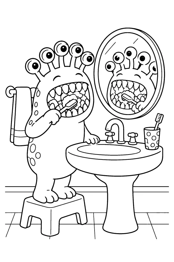 Toothy Bathroom Monster
